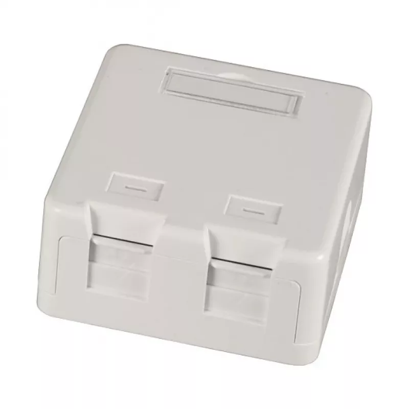 EFB ET-25166 opbouw Keystone-doos, 1 poort, zelfsluitend stofdeksel, reinwit