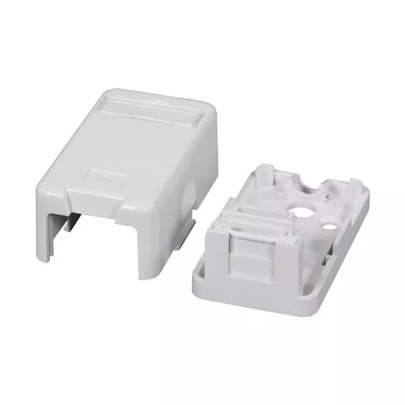 EFB ET-25166 opbouw Keystone-doos, 1 poort, zelfsluitend stofdeksel, reinwit