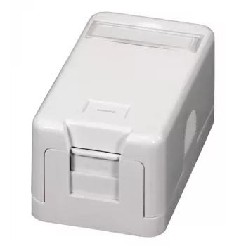 EFB ET-25166 opbouw Keystone-doos, 1 poort, zelfsluitend stofdeksel, reinwit