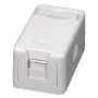 EFB ET-25166 opbouw Keystone-doos, 1 poort, zelfsluitend stofdeksel, reinwit