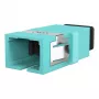 EFB SC simplex OM3 fiberoptische koppeling, flangeless, aqua, keramische huls