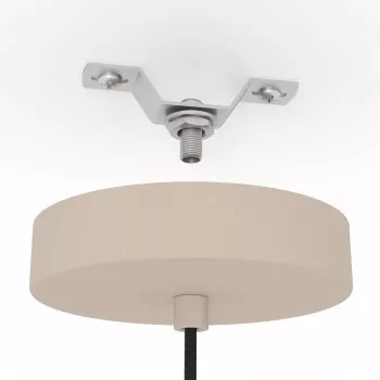 EGLO ROMAZZINA Hanglamp, 1 x E27, beige stoffen kap, staal, IP20, dimbaar, max. 60 W
