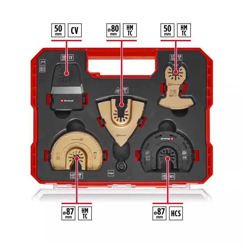Einhell 708110 XLPLUS-CASE HCS HM multifunctioneel gereedschap accessoireset 37-delig