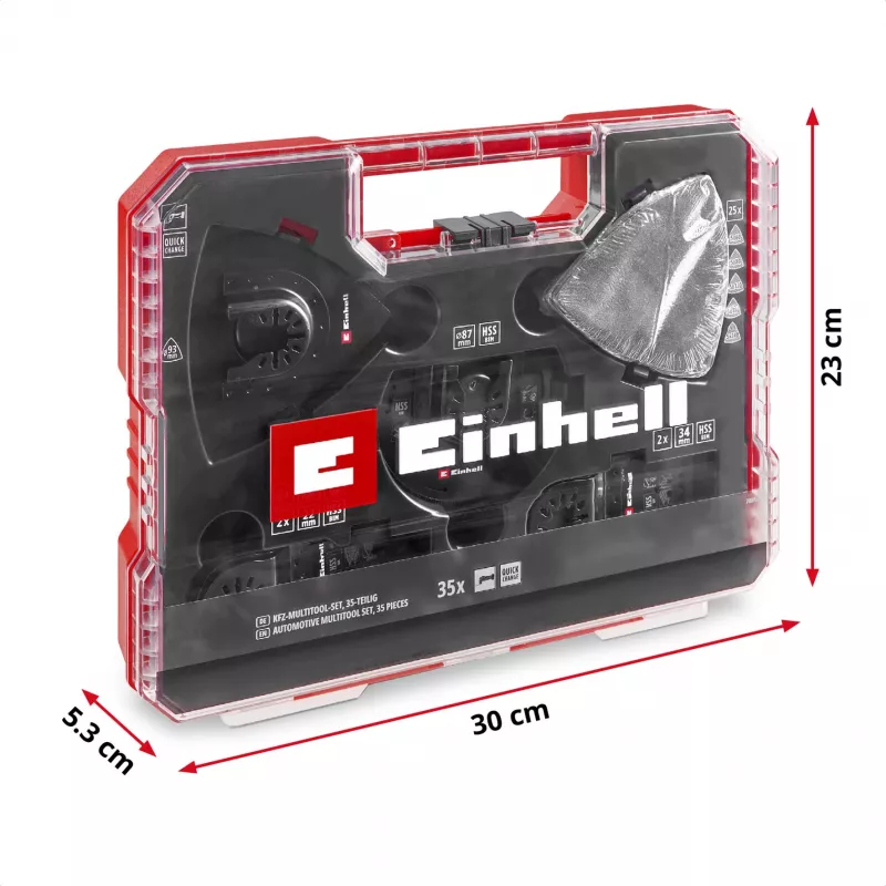 Einhell 708135 XL-PLUS-CASE BiM HSS multifunctioneel gereedschap-accessoireset, 10 delen