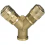 Einhell persluchtverdeler met 2 snelkoppelingen, R 3/8 inch binnendraad, vernikkeld messing 4139680
