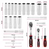 Einhell E-Case 92-delige gereedschapsset (370514) - chroom-vanadiumstaal, zwart/rood