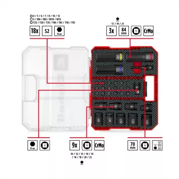 Einhell Impact Bit and Socket Set 1/2 inch 32-delige in XL Case