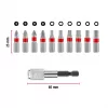 Einhell Karabiner Impact Bit Set 10-delig 1/4 inch zeskant impact-bits met karabinerclip