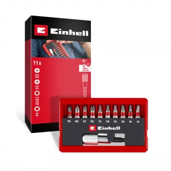 Einhell Karabiner Impact Bit Set 10-delig 1/4 inch zeskant impact-bits met karabinerclip