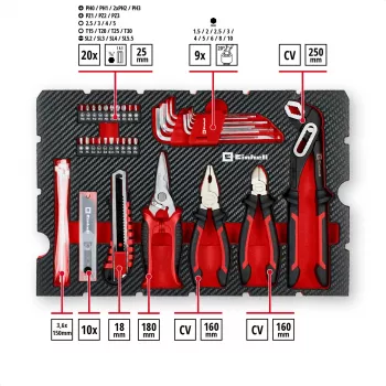 EINHELL-KWB E-Case gereedschapskoffer verhuizing, 79-delig (zwart/rood)