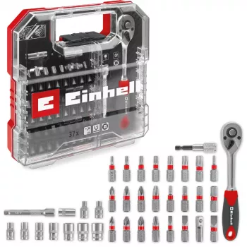 EINHELL-KWB dopsleutel- en bitset 1/4 inch 37-delig in L-CASE