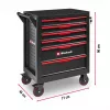 EINHELL-KWB gereedschapskar leeg, 6 laden (zwart/rood, 4 platte, 2 hoge laden)