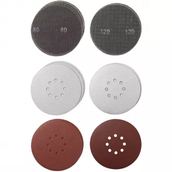 Einhell schuurnet-set voor droogbouwschuurmachine, Ø 225 mm, 15-delig, korrel 80 & 120, voor TE-DW 225 X