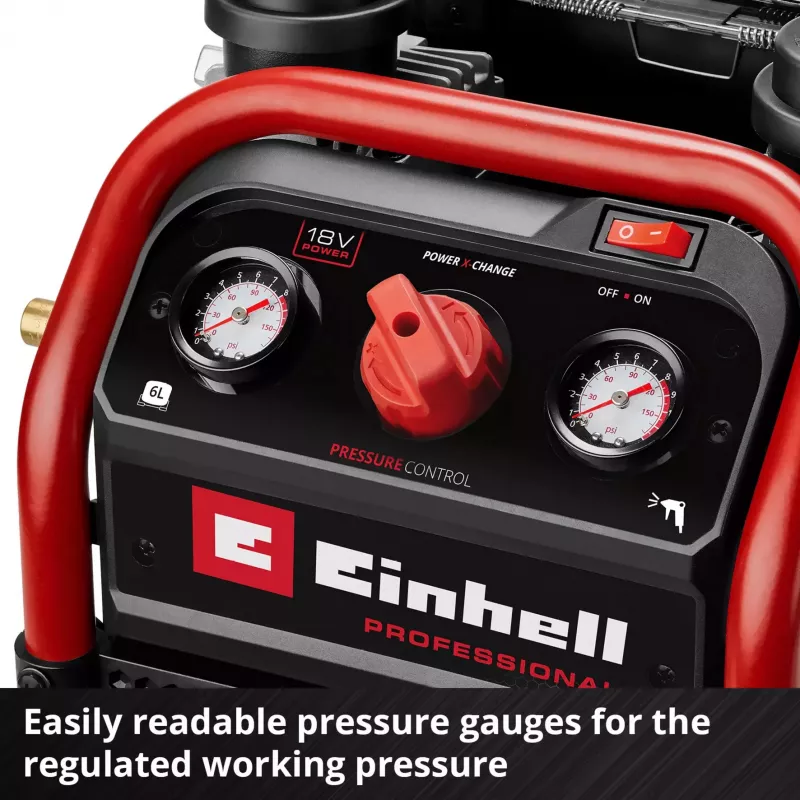 EINHELL Power X-Change accu-compressor SILENZZO 18/160, 18V (rood/zwart, zonder accu en oplader)