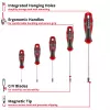Einhell schroevendraaierset PZ, 5-delige (rood/zwart, ergonomische tweekomponenten handgrepen)