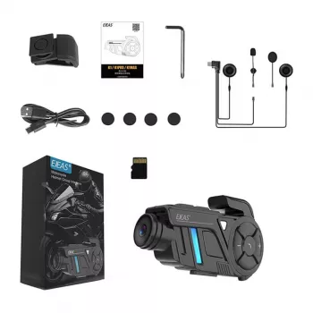 EJEAS K1Pro+ Motor Intercom met 1080P-recorder - Enkele Intercom