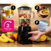 ELDOM BK6 NOXAR Standmixer, 1,8 L gehard glas, zwart, 22000 rpm, Pulse