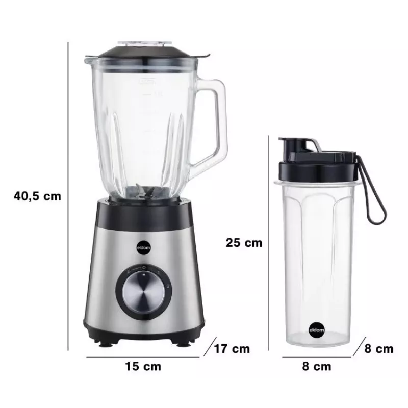 ELDOM BK7S STALO 2.0 L staafmixer 1000 W zwart/zilver