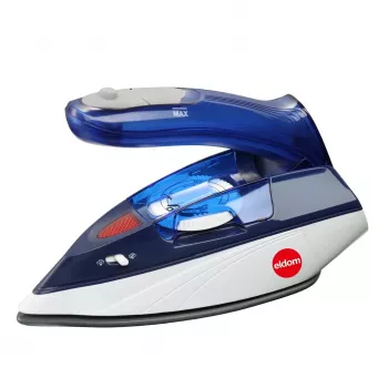 ELDOM DA50 reisstrijkijzer 900W blauw met stoom, opvouwbaar handvat, antiaanbakzool, 40ml tank