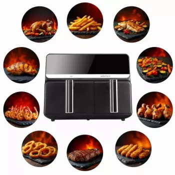 ELDOM FR200 heteluchtfriteuse, 9 L, 2200 W, Dual Drawer