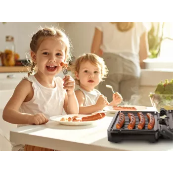 Eldom GK110 Contactgrill, 800 W, Zwart/Zilver