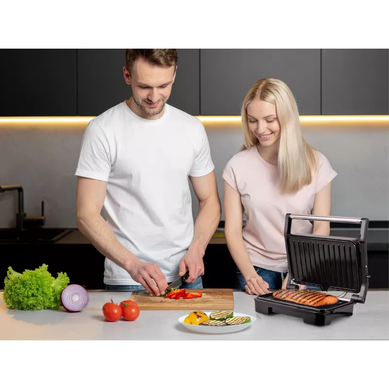 Eldom GK110 contactgrill, 800 W, zwart/zilver