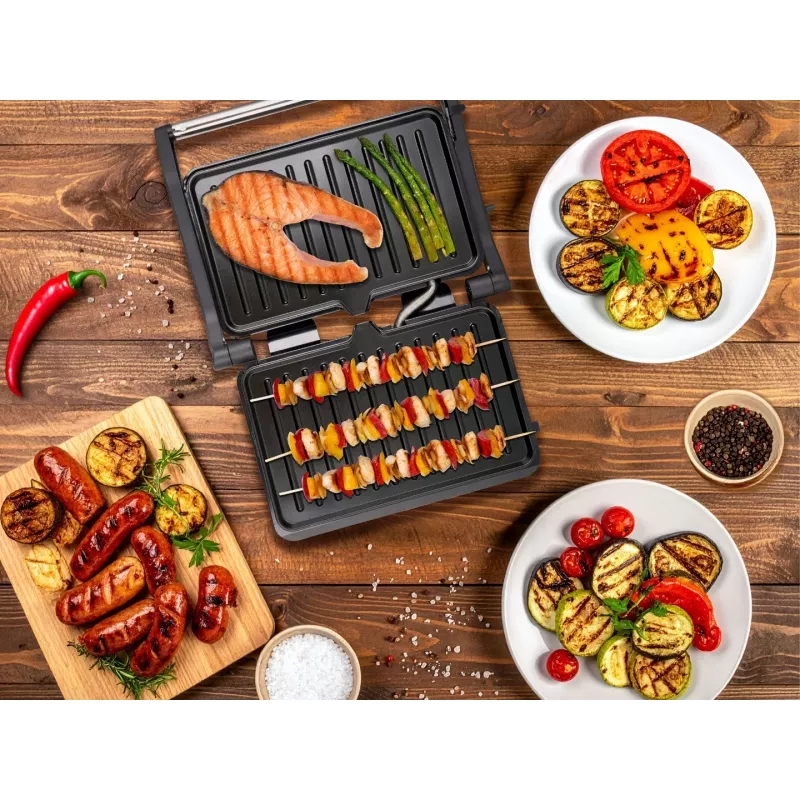 Eldom GK110 contactgrill, 800 W, zwart/zilver