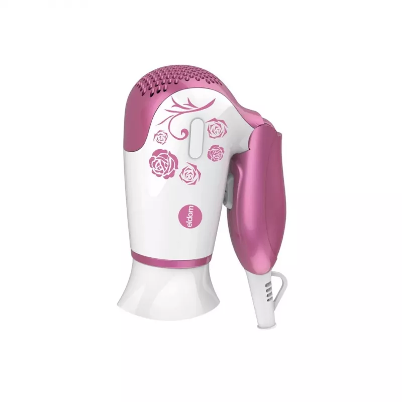 ELDOM HT82R haardroger 1200W opvouwbare handgreep, 2 warmte- en snelheidsstanden, koudeluchtstand, wit/blauw