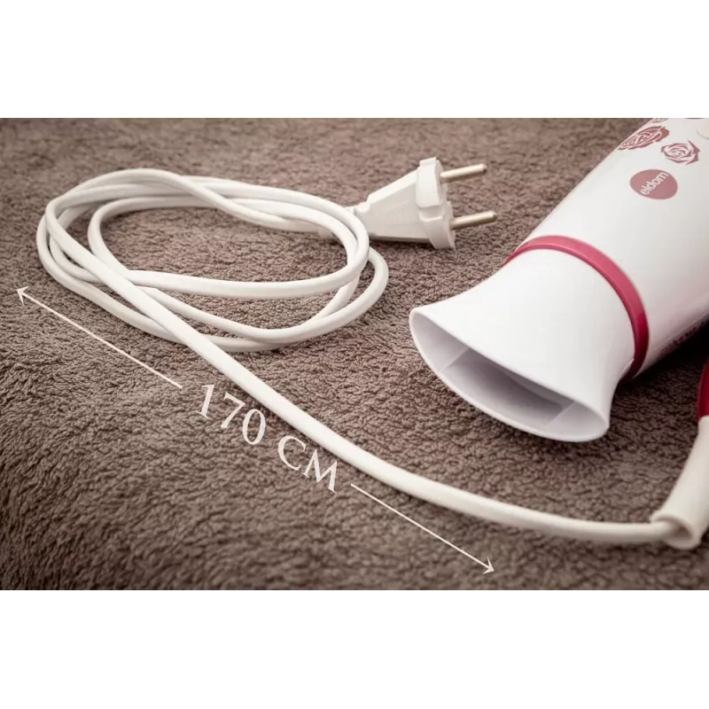 ELDOM HT82R haardroger 1200W opvouwbare handgreep, 2 warmte- en snelheidsstanden, koudeluchtstand, wit/blauw