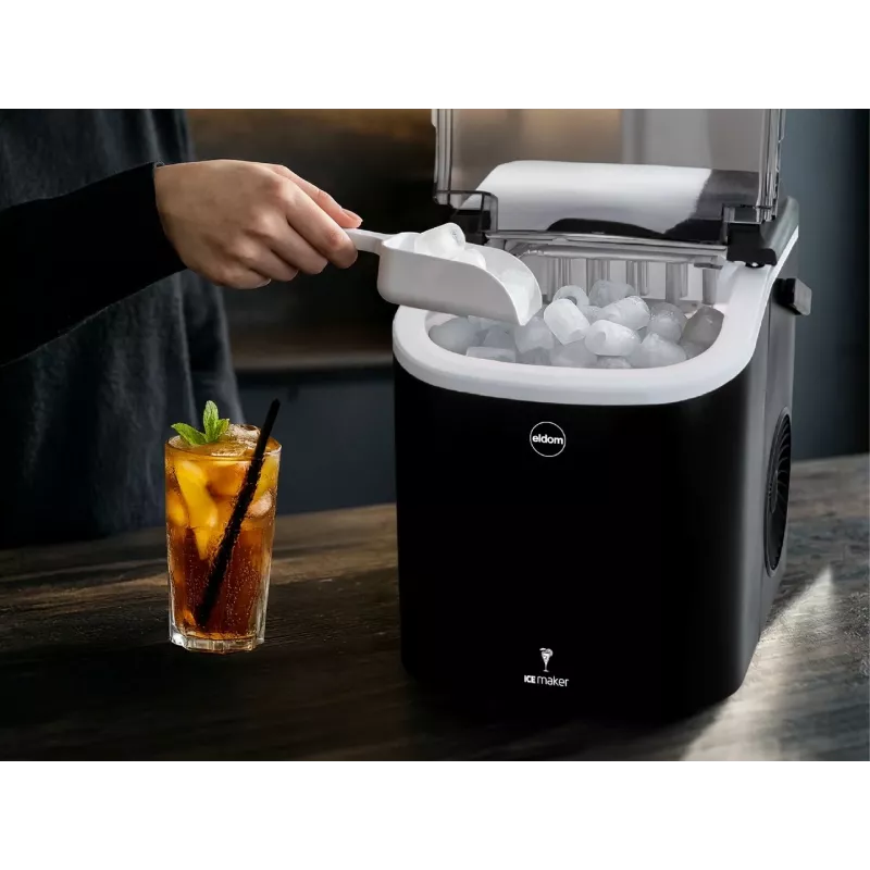 ELDOM KS230 ijsblokjesmachine - 12 kg/24u, 2,2L tank, 9 blokjes per cyclus, zilver/zwart