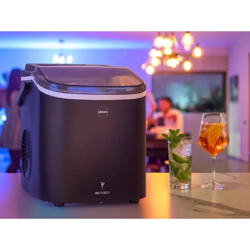ELDOM KS230 ijsblokjesmachine - 12 kg/24u, 2,2L tank, 9 blokjes per cyclus, zilver/zwart
