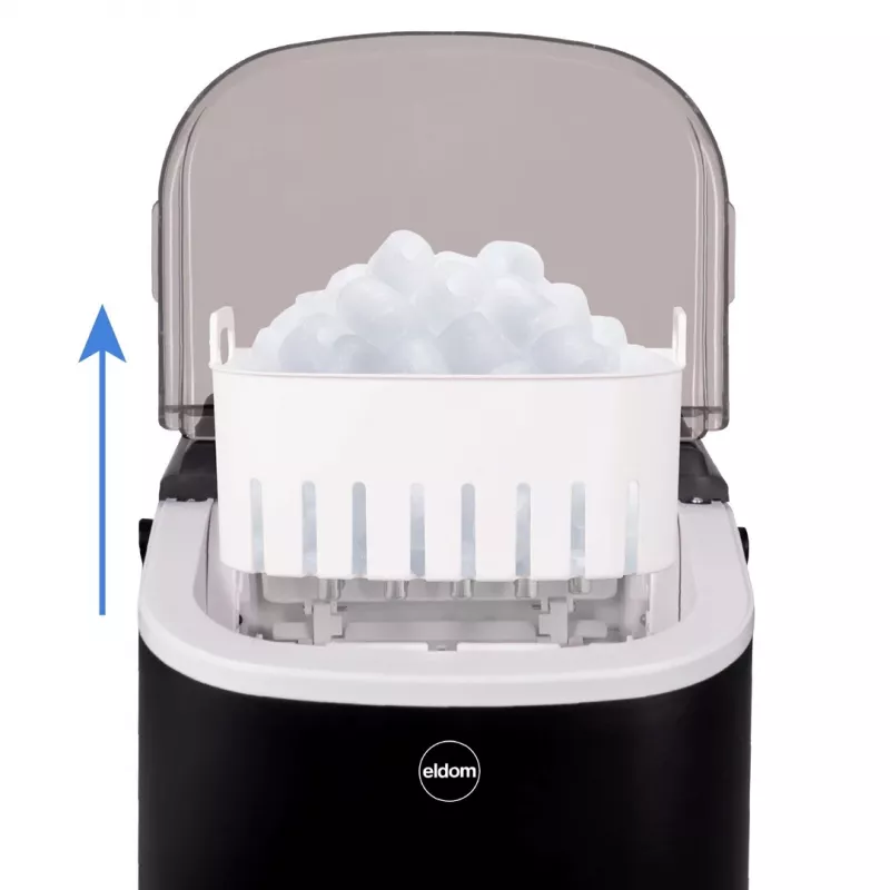 ELDOM KS230 ijsblokjesmachine - 12 kg/24u, 2,2L tank, 9 blokjes per cyclus, zilver/zwart