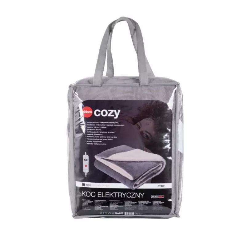 ELDOM KT200 Cozy Elektrische onderdeken 150 x 80 cm Grijs 60W 3 warmtestanden