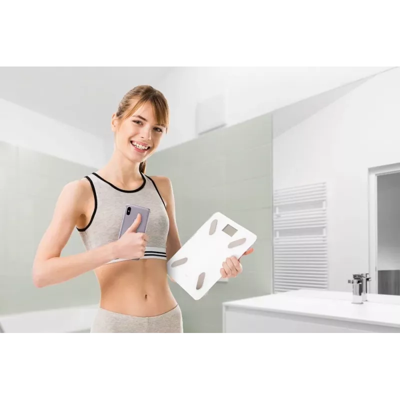ELDOM slimme personenweegschaal TWO550B ULLIE met 12 lichaamsmetingen, Bluetooth en app