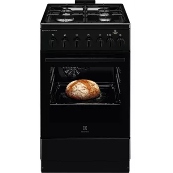 Electrolux 600-serie gasfornuis met elektrische oven, zwart, 50 cm