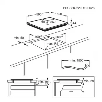 Electrolux EIV64453 zwart inbouw inductiekookplaat 60 cm 4 zones