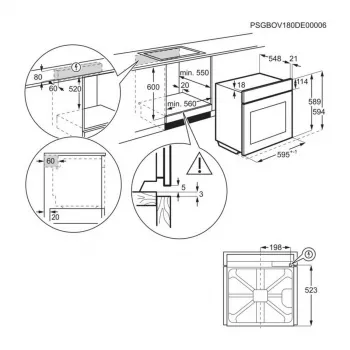 Electrolux EOE8P39WX inbouw-elektrische oven met pyrolyse-zelfreiniging, 71L, A+ energie