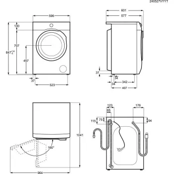 Electrolux EW2F528WP voorlader wasmachine, 8 kg, 1200 t/min, wit