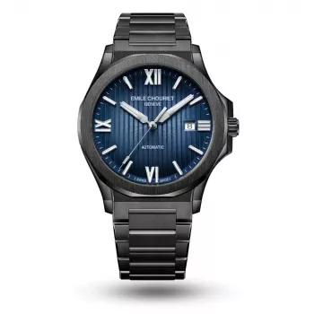 EMILE CHOURIET heren automatisch duikhorloge 41mm RVS zwarte wijzerplaat