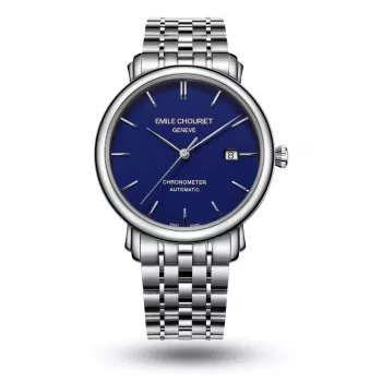 EMILE CHOURIET heren automatisch duikhorloge 001168G406698 40mm zwarte wijzerplaat RVS band