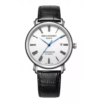 EMILE CHOURIET heren automatisch duikhorloge 40mm edelstaal zwarte wijzerplaat 001168G406625