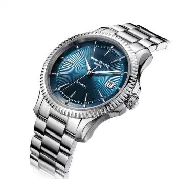 EMILE CHOURIET heren automatisch horloge 40mm RVS zwarte wijzerplaat