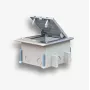 EMITER vloerdoos 6M IP66 - vloerdoos voor montage van standaard stopcontacten van 22,5x45 mm (45x45 mm), kantelbaar