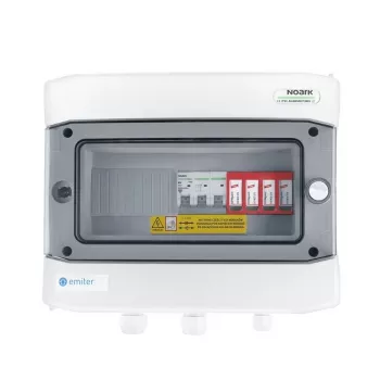 EMITER schakelkast aangesloten AC hermetisch IP65 EMITTER met AC Dehn type 2 overspanningsafleider, 50A 3-fasig