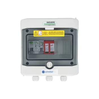 EMITER schakelapparatuurcombinatie AC hermetisch IP65 EMITTER met AC Dehn Type 2 overspanningsbeveiliging, 16A 1-polig, aardlekschakelaar type A 40A/300mA