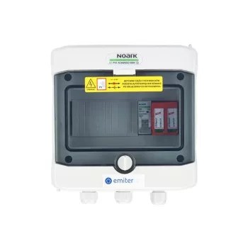 EMITER schakelkast aangesloten AC hermetisch IP65 met Dehn Type 2 overspanningsafleider, 20A 1-fase