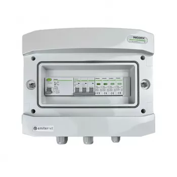 EMITER schakelinstallatie aangebouwd AC hermetisch IP65 met overspanningsbeveiliging AC Noark type 2, 40A 3-fasig, RCD type A 63A/300mA
