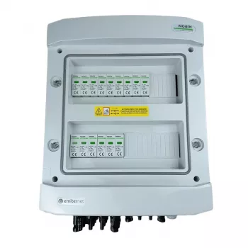 EMITER schakelkast aangesloten DC-hermetisch-IP65-EMITTER met Noark 1000V Type 2 DC-overspanningsafleider, 5x PV-string, 5x MPPT