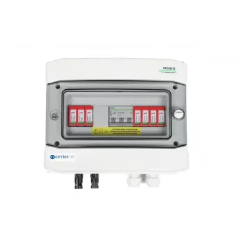 EMITER schakelkast DCAC hermetisch IP65 met Dehn 1000V Type 2 DC-overspanningsbeveiliging, 1 x PV-string, 1 x MPPT // AC Dehn Type 2, 20A 3-fasen