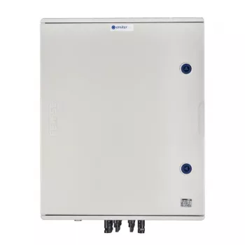 EMITER schakelinstallatie DCAC hermetisch IP66 EMITTER met DC-overspanningsafleider Dehn 1000V Type 1+2, 4 x PV-string, 4 x MPPT // Ogr. AC Dehn Type 1+2, 100A 3-fasen, FR 100A, Syg. fase + stopcontact